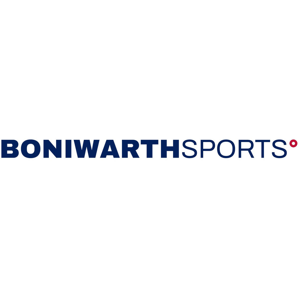 Boniwarth Sports logoin old glory red and navy blue.